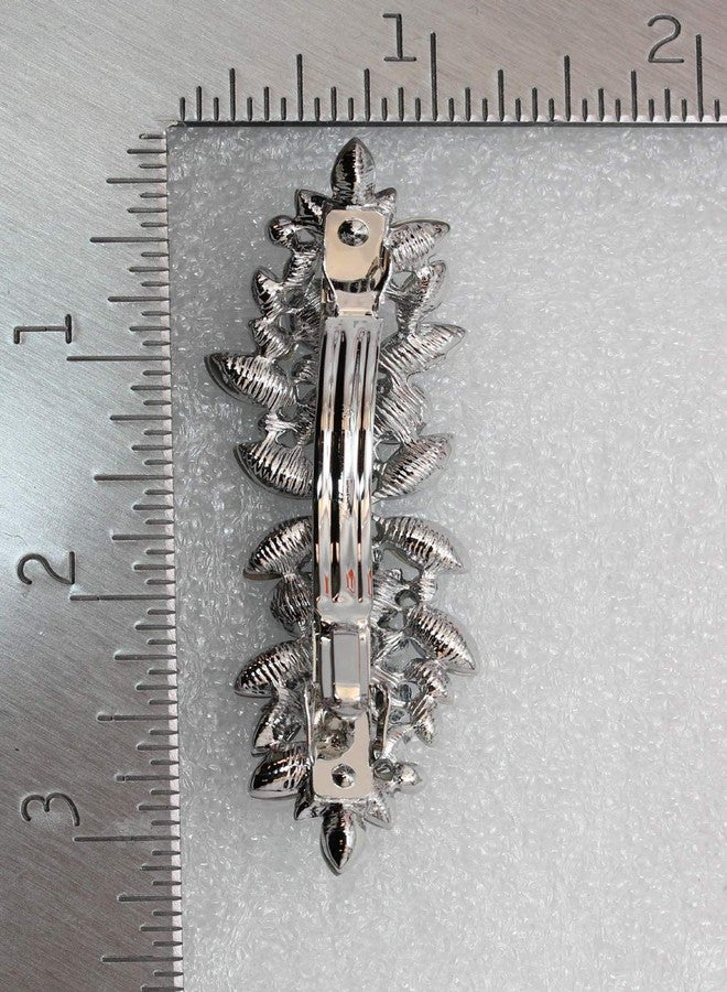 Faship Gorgeous Red Rhinestone Crystal Floral Hair Barrette Clip - Image 4
